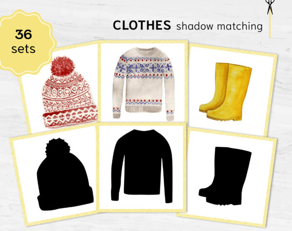 Kids Fashion Silhouette Matching Game - Montessori Dress-Up Activity