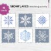 SNOWFLAKES winter matching activity: Snowflake Halves Matching Game for Toddlers.