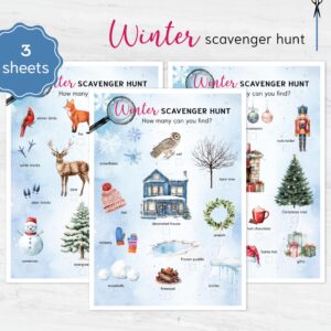 Winter Scavenger Hunt for Kids. Printable Winter Nature Activity.