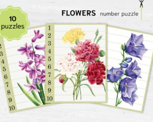 Flowers Number Puzzle – Fun Counting Activity for Kids.