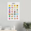 Watercolor Shapes Poster – Educational Wall Art for Kids | Montessori-Inspired Print