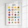 Watercolor Shapes Poster – Educational Wall Art for Kids | Montessori-Inspired Print
