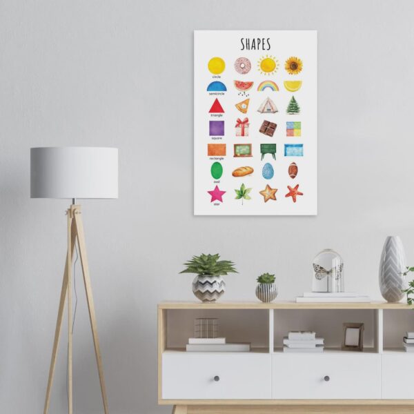 Watercolor Shapes Poster – Educational Wall Art for Kids | Montessori-Inspired Print