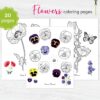 Flowers Coloring Pages | Printable Coloring Book for Stress Relief, Art Therapy & Fun Kids Activities