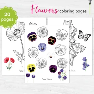 Flowers Coloring Pages | Printable Coloring Book for Stress Relief, Art Therapy & Fun Kids Activities