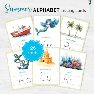 Alphabet Tracing Worksheet – Printable Summer-themed Letter Learning activity for PreK