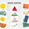 Montessori Shape Sorting Cards - Printable Toddler's 7 Shapes Recognition and Matching Activity Set