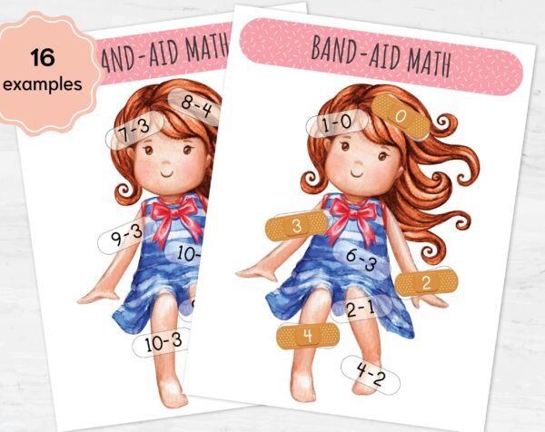 Band-aid Math Subtraction Game: Montessori Homeschool Printable (Digital Download)