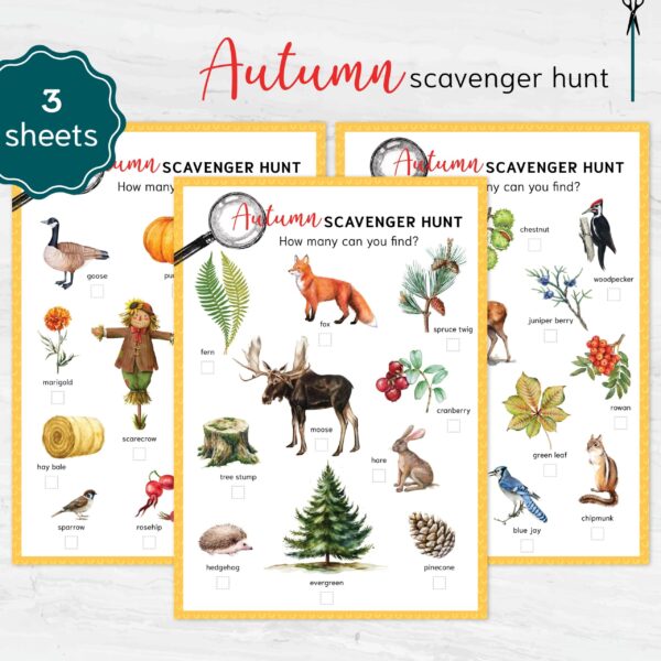 Autumn Nature Halloween Hunt for Kids | Fall Outdoor Activity Printable | Homeschool & Classroom Nature Exploration