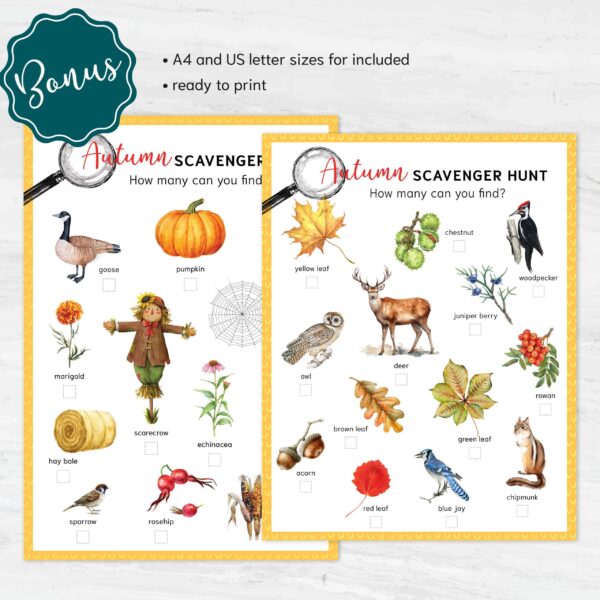 Autumn Nature Halloween Hunt for Kids | Fall Outdoor Activity Printable | Homeschool & Classroom Nature Exploration