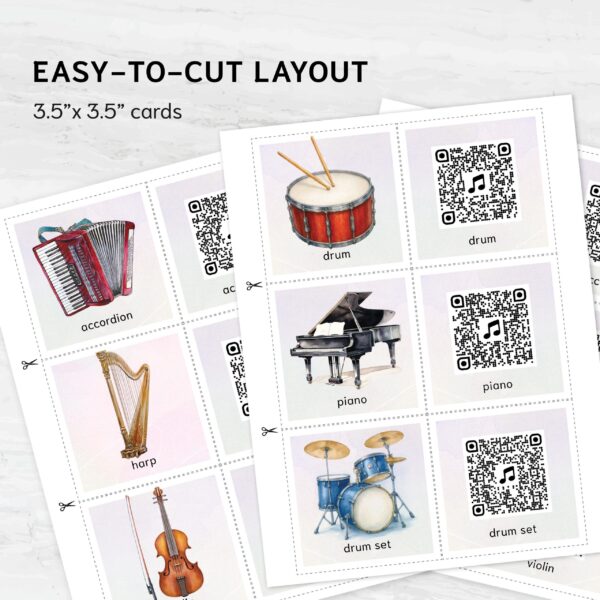 Explore Musical Sounds – QR Code Instrument Listening Activity | Montessori-Inspired Digital Learning Cards