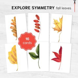 Autumn Leaf Symmetry Drawing Challenge for Kids. Fall leaves activity.