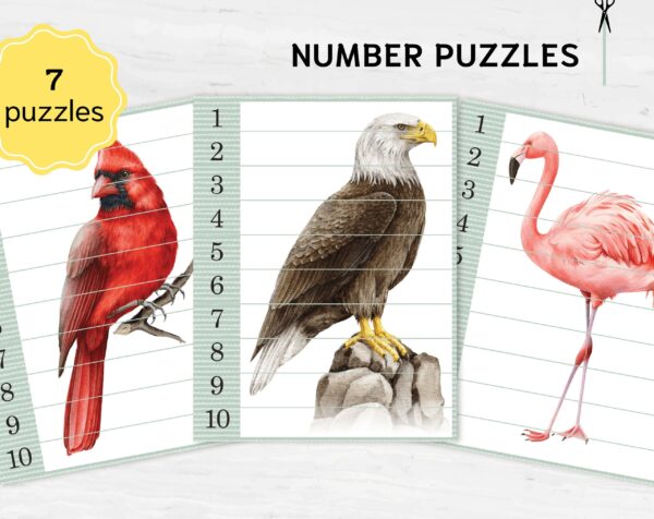 Birds Number Sequence Puzzle: Montessori Math Printable (PDF)