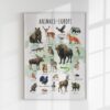 Animals of Europe Educational Poster – Watercolor Wildlife Map | Montessori & Homeschool Printable
