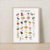 Autumn Alphabet Poster – Fall Watercolor ABC print | Seasonal & Nature classroom decor