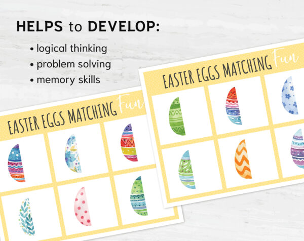 Easter Egg Matching Game for Toddlers, Montessori Materials - Fun and Learning Activity