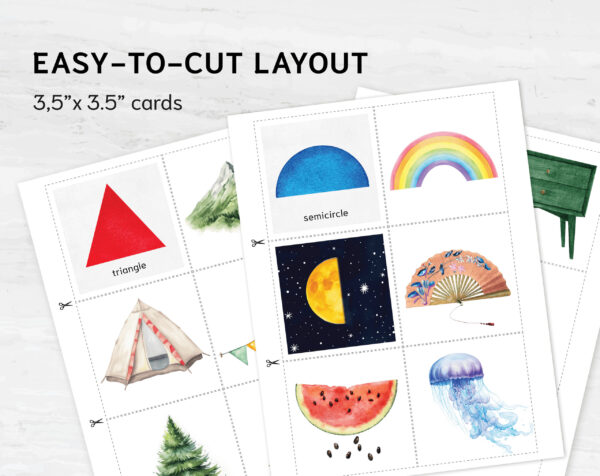 Montessori Shape Sorting Cards: Printable Toddler Learning Activity Set (PDF)