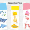 Montessori Color Sorting Matching Game: Toddler's 12-Color Recognition and Matching Activity Printable Set
