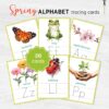 Spring Alphabet Tracing Cards – Printable Spring themed Letter Learning activity for toddlers