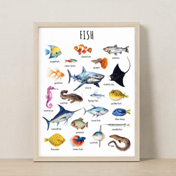 Animal Classification Educational Poster – Watercolor Prints for Kids, Classroom, Homeschool Learning (Set of 5)