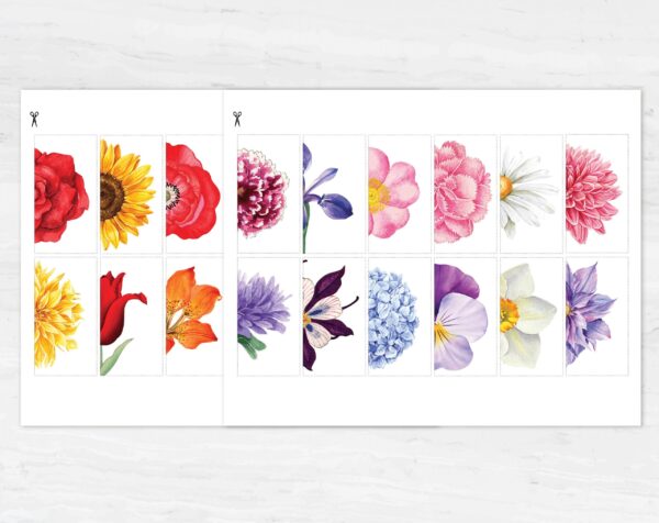 Flower Symmetry Matching Game: Montessori Toddler Puzzle (Digital Download)