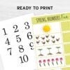 Spring Numbers Count & Match Activity | Kindergarten Number Recognition | Printable Counting Game for Preschool Math