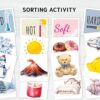 Explore Opposites sorting activity: HOT-or-COLD Montessori-Styled Logic Set for Toddlers flashcards