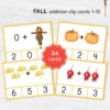 Montessori Fall Addition Cards: Preschool Math Practice (Digital Download)