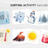 Explore Opposites sorting activity: HOT-or-COLD Montessori-Styled Logic Set for Toddlers flashcards