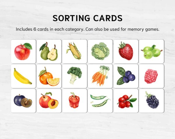 Preschool Category Sorting activity. Printable Montessori math materials.