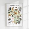 Animals of Africa Educational Poster – Watercolor Wildlife Map | Montessori & Homeschool Printable