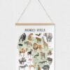 Animals of Africa Educational Poster – Watercolor Wildlife Map | Montessori & Homeschool Printable
