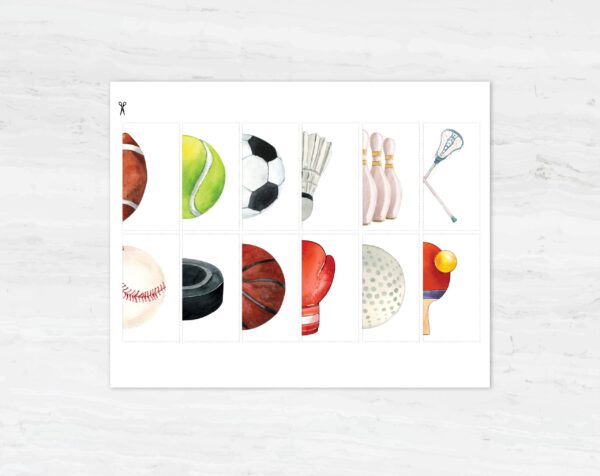 Sports Symmetry Puzzle Cards: Toddler Matching Game (Digital Download)