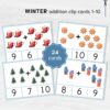 Winter Addition Clip Cards: Montessori Math Printable (Digital Download)
