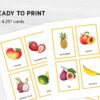 Watercolor Fruit Flashcards - Montessori Vibrant Learning Set, Printable Kids Vocabulary Cards for Homeschooling & Learning