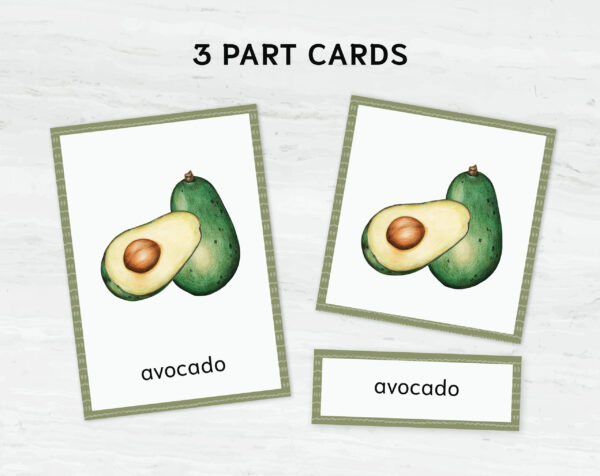 Montessori Vegetable Flashcards - Printable Vocabulary Cards for Homeschooling & Education Materials