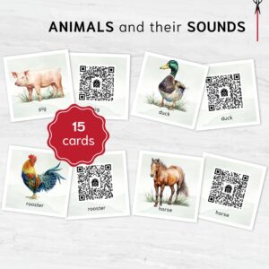 Farm Animal Sounds – QR Code Listening Activity | Montessori-Inspired Digital Learning Cards