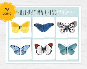 Engaging Butterfly Symmetry Puzzle for Kids, Montessori Learning Activity, Spring Unit Study