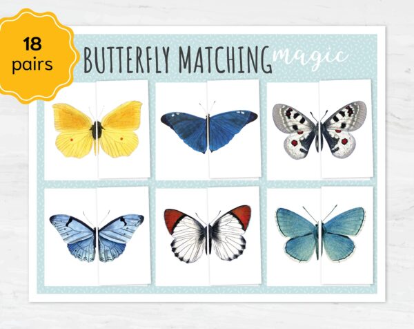 Engaging Butterfly Symmetry Puzzle for Kids, Montessori Learning Activity, Spring Unit Study