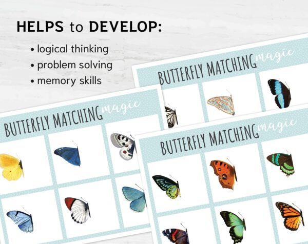 Engaging Butterfly Symmetry Puzzle for Kids, Montessori Learning Activity, Spring Unit Study