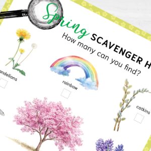 Nature Scavenger Hunt. Printable Spring Nature Activity. Outdoor Easter Adventure Game Download for Kids