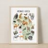 Animal Continents Watercolor Poster Set: Educational Wildlife Art + free Polar Animals print (7 prints)