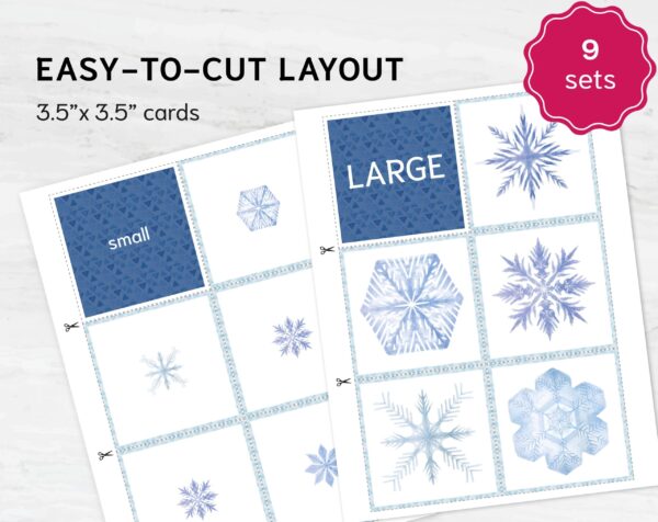 Snowflakes Sorting Activity – Printable Winter Sorting Cards | Montessori & Preschool