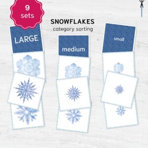 Snowflakes Sorting Activity – Printable Winter Sorting Cards | Montessori & Preschool
