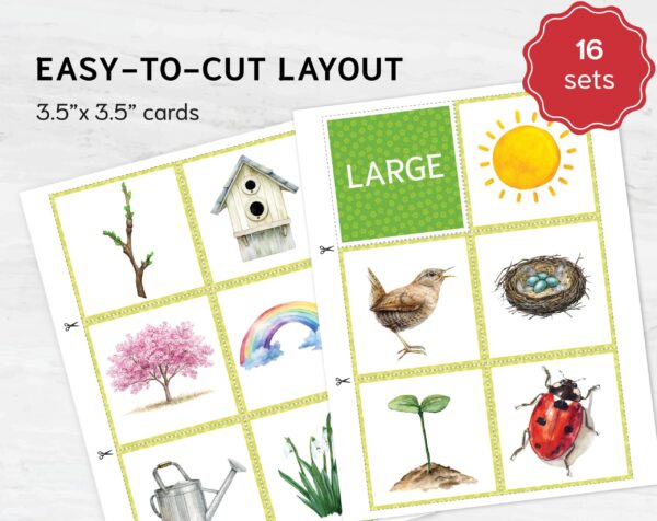 Spring Size Sorting Printable | Montessori Category Sorting Cards (Digital Download)