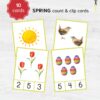 Spring Count & Clip Cards – Montessori Math Counting Activity – Preschool Number Recognition.