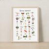 Spring Alphabet Printable Poster, Watercolor Letters Educational Print (Digital Download)