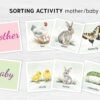 Mother Baby Animal Matching Cards Printable | Montessori PreK-K Science Activity | Animal Families Match Game
