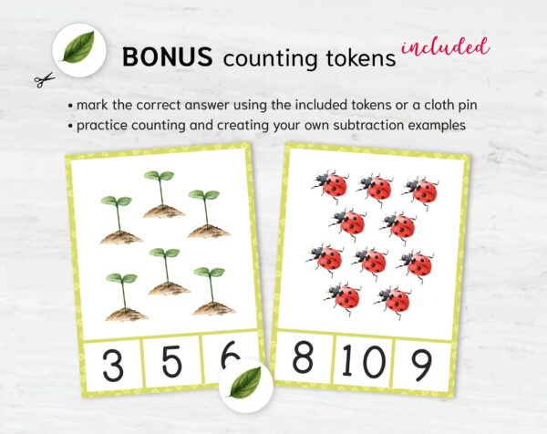 Spring Count & Clip Cards – Montessori Math Counting Activity – Preschool Number Recognition.