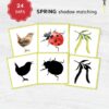 Spring Shadow Matching Cards: Montessori Learning Game for Preschool in Watercolor (Digital Printable)